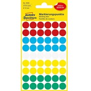 Naklejki kropki mix kolorów (270 szt., 12mm)